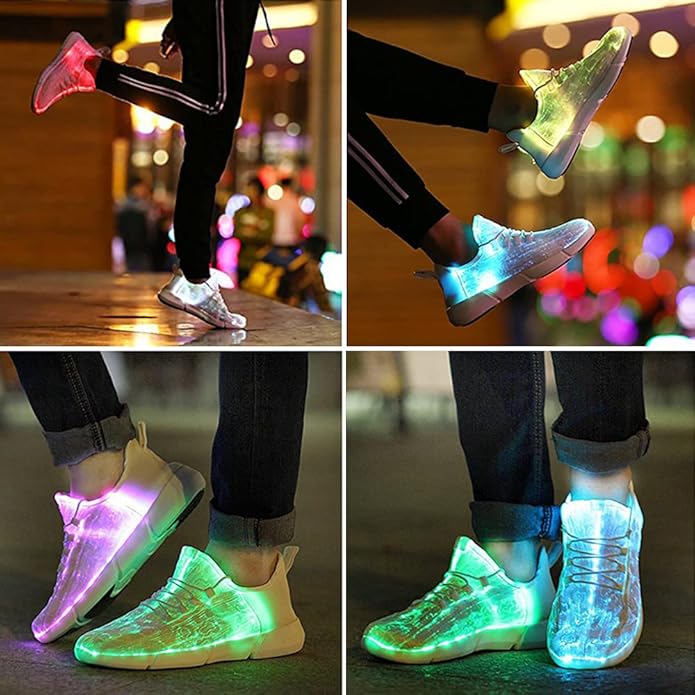 Faseroptik LED Schuhe mit USB-Aufladung und Komfort-Luzern Mode