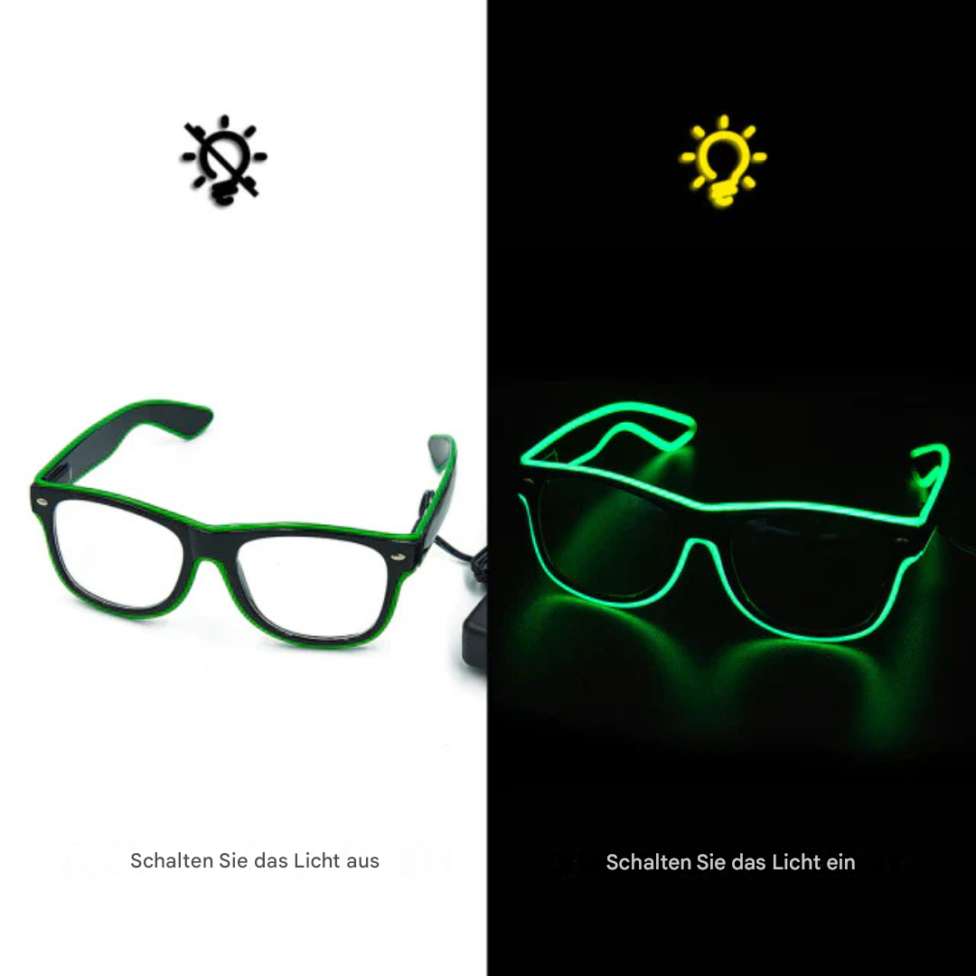 LED Leuchtbrille für Partys und Events – Crystalli-Grün-Luzern Mode