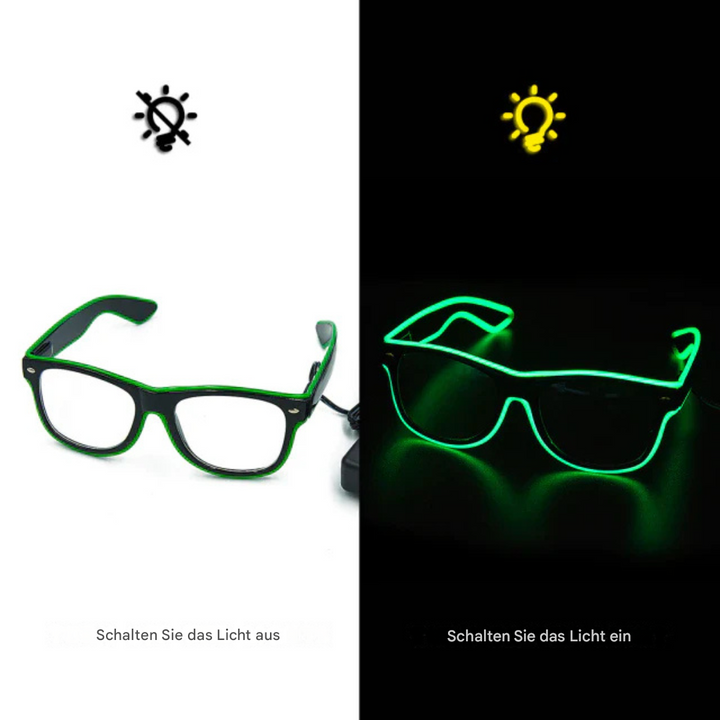LED Leuchtbrille für Partys und Events – Crystalli-Grün-Luzern Mode