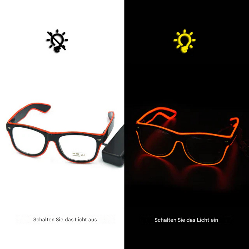 LED Leuchtbrille für Partys und Events – Crystalli-Rot-Luzern Mode