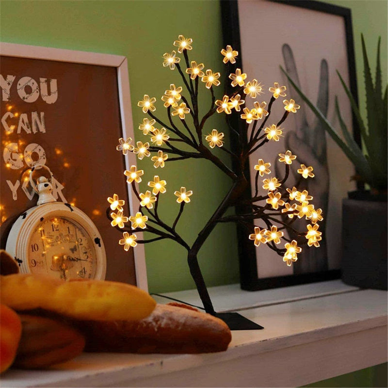 Kirschblütenbaum Lampe | Biegsam | Warm Weiß | 48 LED Lämpchen | USB-Luzern Mode
