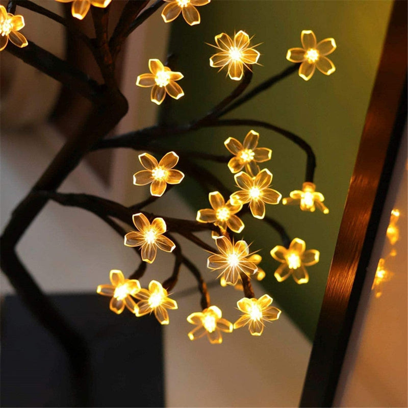 Kirschblütenbaum Lampe | Biegsam | Warm Weiß | 48 LED Lämpchen | USB-Luzern Mode