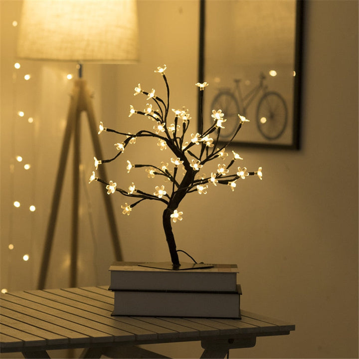 Kirschblütenbaum Lampe | Biegsam | Warm Weiß | 48 LED Lämpchen | USB-Luzern Mode