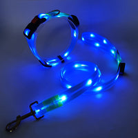 Hundehalsbandset | Leine | LED | Wiederaufladbar | USB | Sicher | Sichtbar | Farbe-Luzern Mode