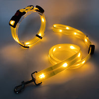 Hundehalsbandset | Leine | LED | Wiederaufladbar | USB | Sicher | Sichtbar | Farbe-Luzern Mode