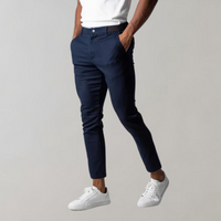 Herren Chinohose Slim Fit - Bequeme Freizeithose kaufen-Blau-28-Luzern Mode