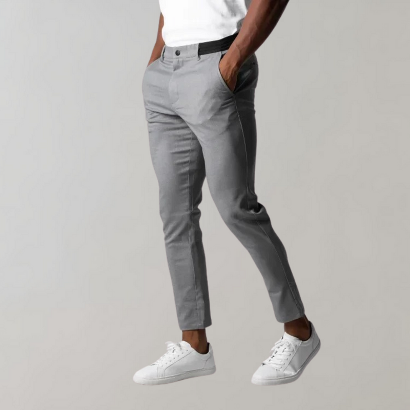 Herren Chinohose Slim Fit - Bequeme Freizeithose kaufen-Grau-28-Luzern Mode