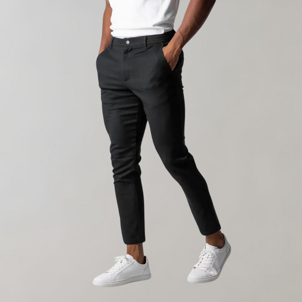 Herren Chinohose Slim Fit - Bequeme Freizeithose kaufen-Schwarz-28-Luzern Mode