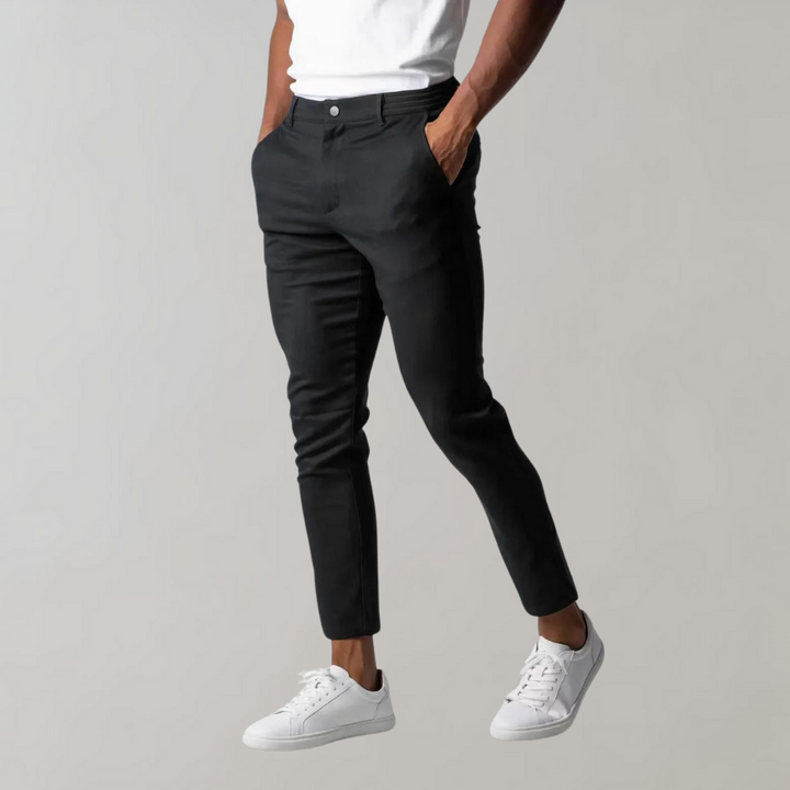 Herren Chinohose Slim Fit - Bequeme Freizeithose kaufen-Schwarz-28-Luzern Mode