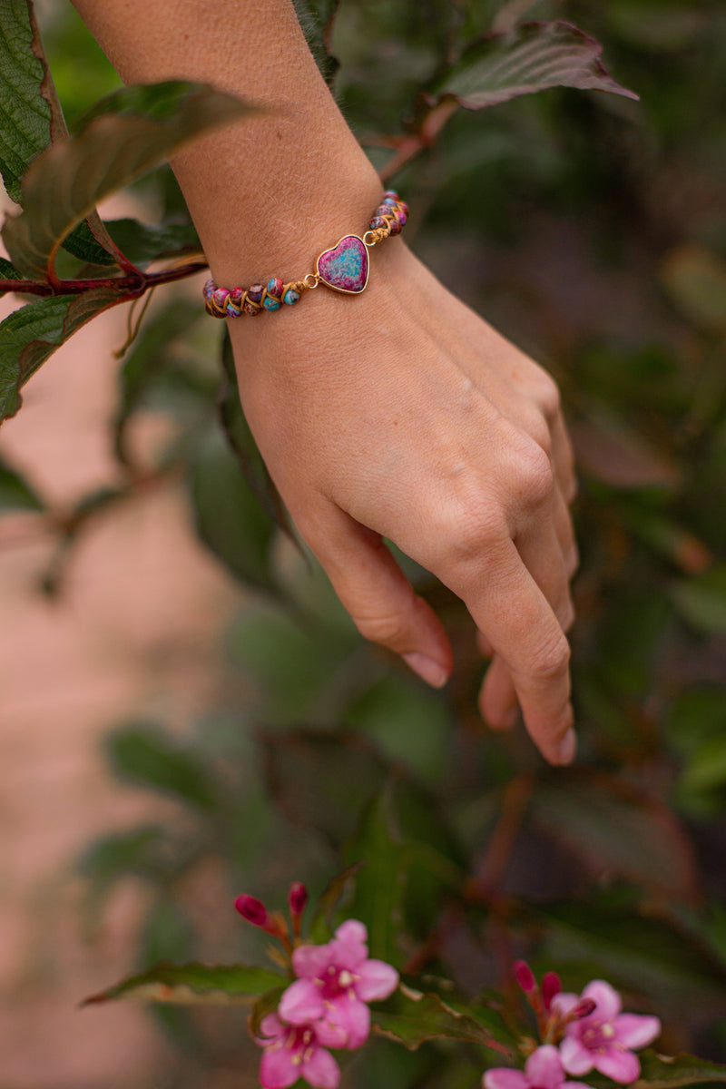 Jaspis Armband | Herz Liebe Handgefertigt Balance Stilvoll Langlebig-Luzern Mode