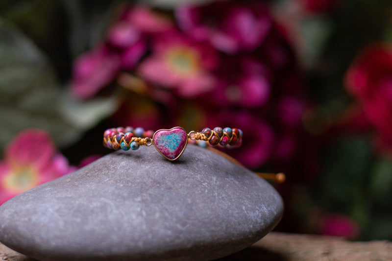 Jaspis Armband | Herz Liebe Handgefertigt Balance Stilvoll Langlebig-Luzern Mode