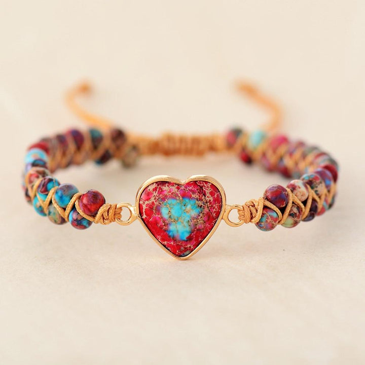 Jaspis Armband | Herz Liebe Handgefertigt Balance Stilvoll Langlebig-Luzern Mode