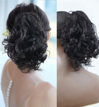Pferdeschwanz-Hairextension | Wellig | Clip-In | Synthetisch | Volles-Braun Schwarz-Luzern Mode