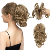 Pferdeschwanz-Hairextension | Wellig | Clip-In | Synthetisch | Volles-Hellbraun-Luzern Mode