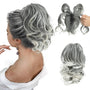 Pferdeschwanz-Hairextension | Wellig | Clip-In | Synthetisch | Volles-Silbergrau-Luzern Mode