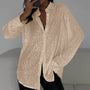 Damenbluse mit Pailletten | Lässig | Funkelnd | Knöpfe-Champagner-S-Luzern Mode