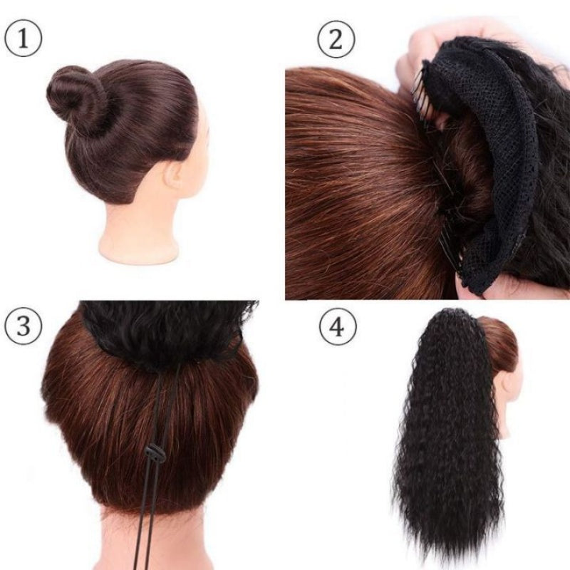 Clip-in Pferdeschwanz | Erweiterung | Voll | Wellig | Lang | Synthetisch-Luzern Mode