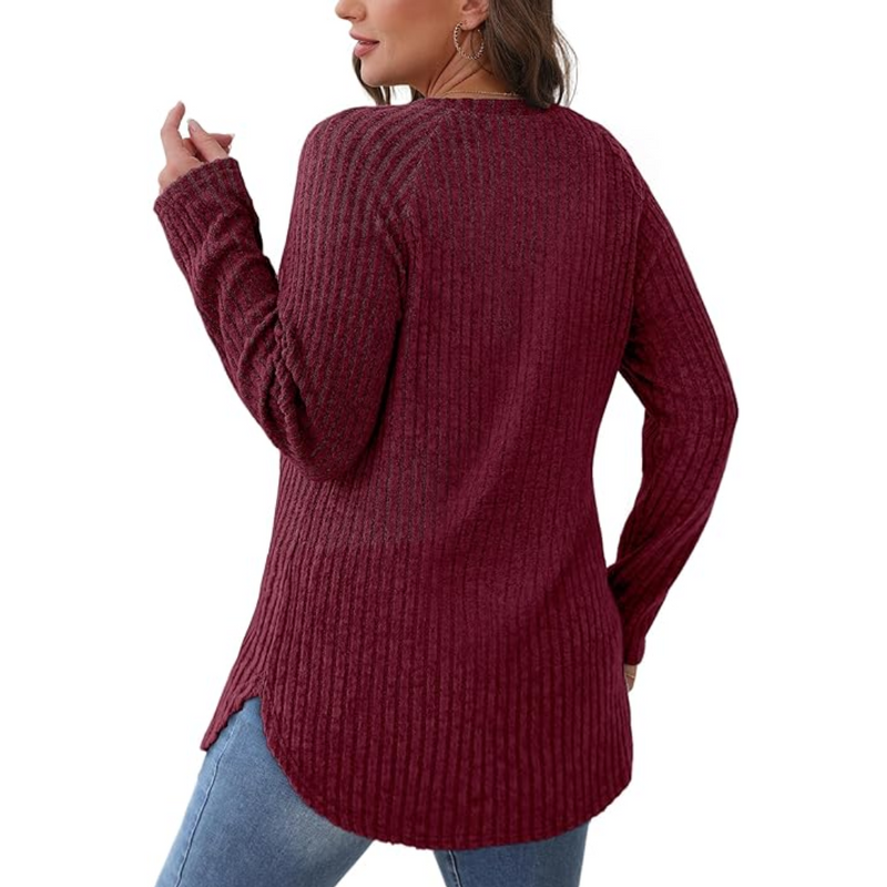 Damen Strickpullover Langarm Rundhals Casual Mode Top-Luzern Mode