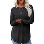 Damen Strickpullover Langarm Rundhals Casual Mode Top-Dunkelgrau-S-Luzern Mode