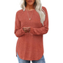 Damen Strickpullover Langarm Rundhals Casual Mode Top-Orange-S-Luzern Mode