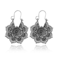Silberne Ohrringe | Lotus Mandala Stilvoll Einzigartig Langlebig Spirituell-Silber-Luzern Mode