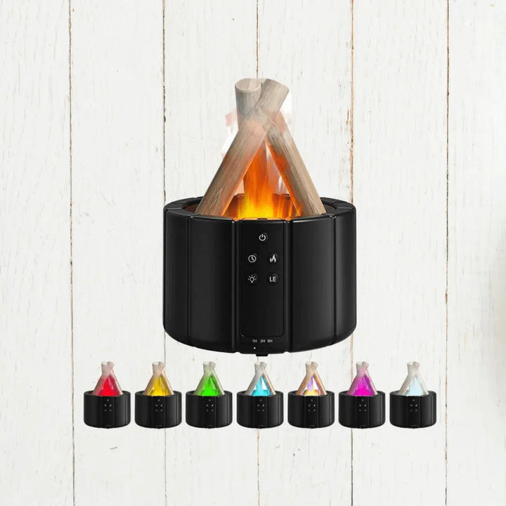 Luftbefeuchter | USB Kompakt Timer Einstellbar Vielseitig Stimmungsvolles Design-Schwarzes Gehäuse mit 7 Farben-Luzern Mode