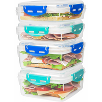 Lunchboxen | 4er-Pack | Luftdicht | Spülmaschinengeeignet | BPA-frei | Langlebig-Luzern Mode