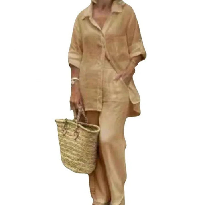 Oversized Set Damen Sommer | Bluse & weite Hose | Leinenmix | Luftig & stylisch-Luzern Mode