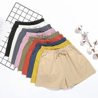 Sommer Shorts Damen | Hohe Taille | Leinen Baumwolle | Sportlich | Luftig | Trendy-Luzern Mode
