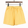 Sommer Shorts Damen | Hohe Taille | Leinen Baumwolle | Sportlich | Luftig | Trendy-Gelb-S-Luzern Mode