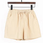 Sommer Shorts Damen | Hohe Taille | Leinen Baumwolle | Sportlich | Luftig | Trendy-Khaki-S-Luzern Mode