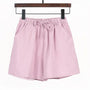 Sommer Shorts Damen | Hohe Taille | Leinen Baumwolle | Sportlich | Luftig | Trendy-Rosa-S-Luzern Mode