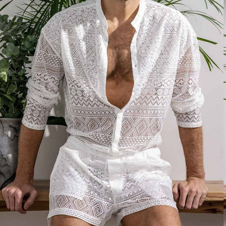 Herren Sommer Strand Outfit aus Spitze - Leicht und Atmungsaktiv-Luzern Mode