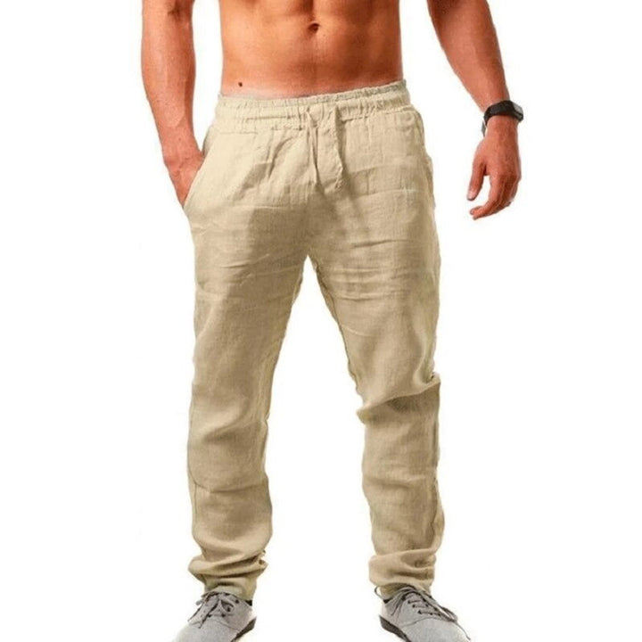 Herren Sommer Leinenhose - Bequeme Freizeithose kaufen-Beige-S-Luzern Mode