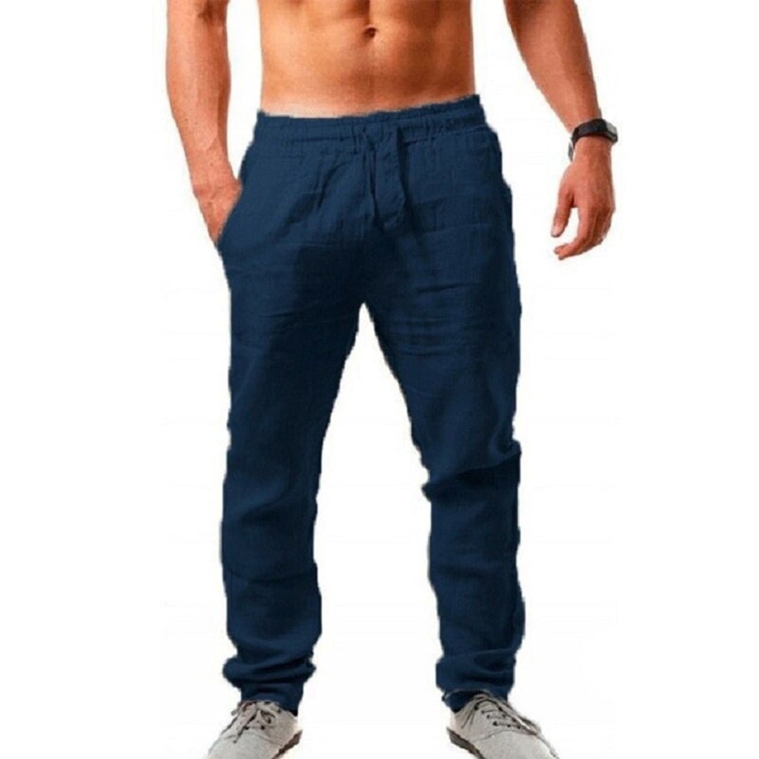 Herren Sommer Leinenhose - Bequeme Freizeithose kaufen-Dunkelblau-S-Luzern Mode