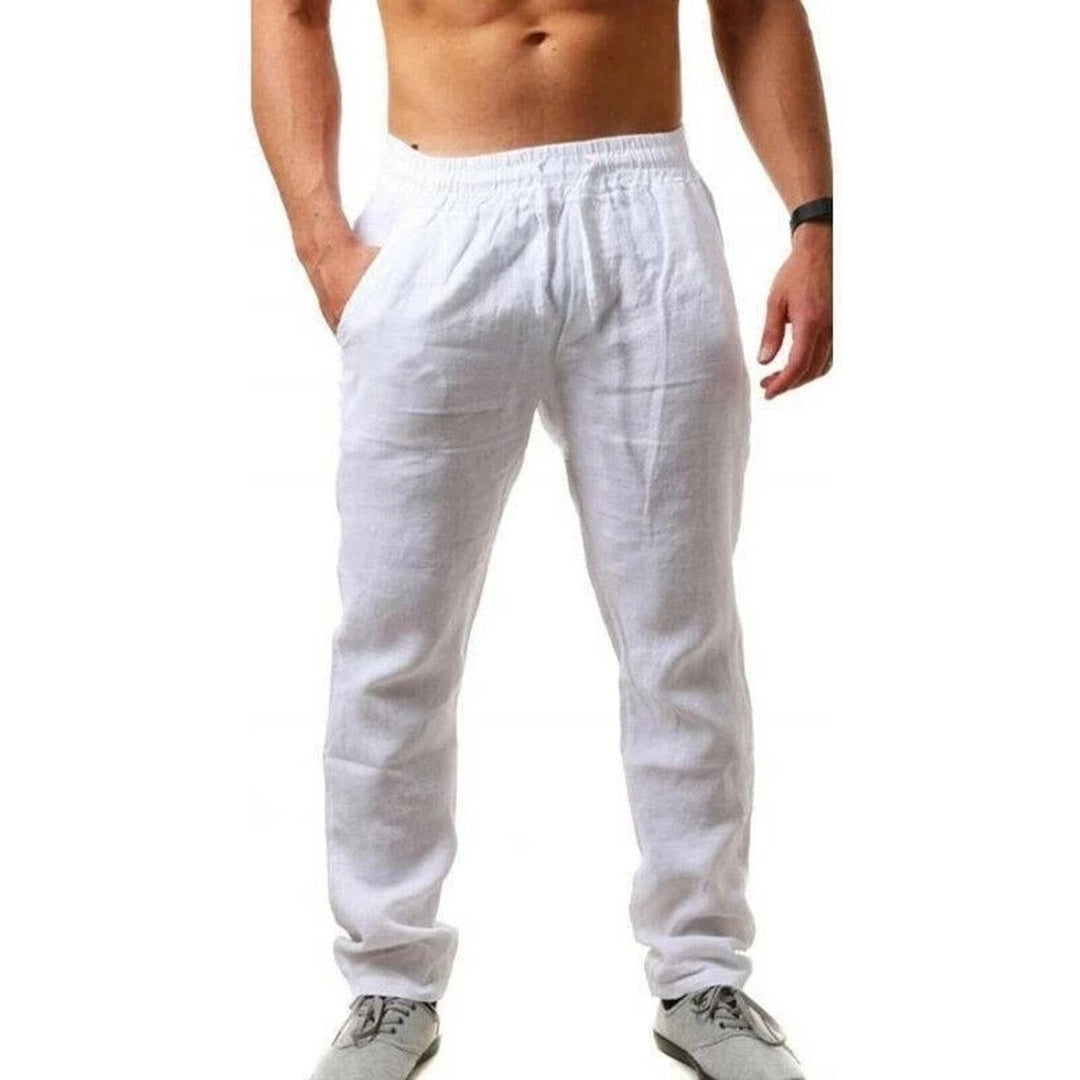 Herren Sommer Leinenhose - Bequeme Freizeithose kaufen-Weiß-S-Luzern Mode