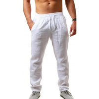 Herren Sommer Leinenhose - Bequeme Freizeithose kaufen-Weiß-S-Luzern Mode