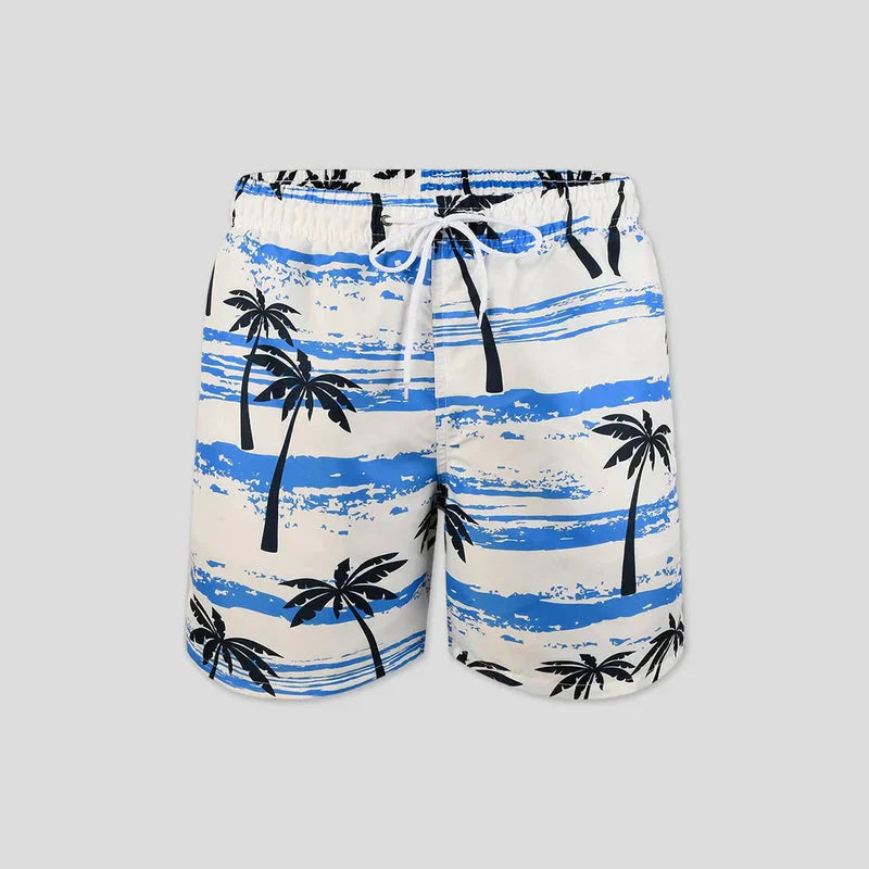 Herren Sommer Shorts | Palmenprint | Leicht | Luftig | Freizeit | Tropen Stil-Luzern Mode