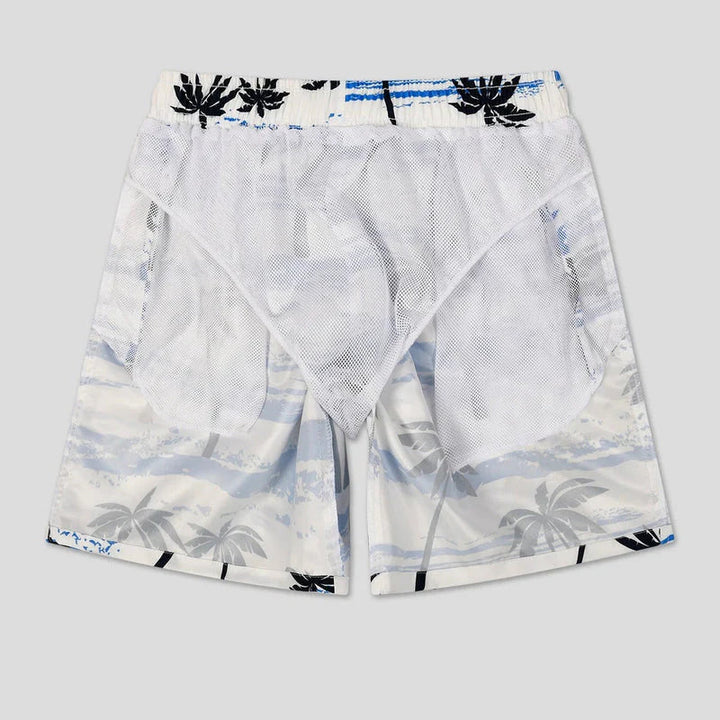 Herren Sommer Shorts | Palmenprint | Leicht | Luftig | Freizeit | Tropen Stil-Luzern Mode