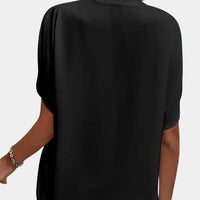 Damen Sommerbluse | Luftig | Lockere Schnitt | Kurzarm | V-Ausschnitt-Luzern Mode
