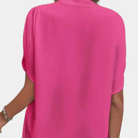 Damen Sommerbluse | Luftig | Lockere Schnitt | Kurzarm | V-Ausschnitt-Luzern Mode