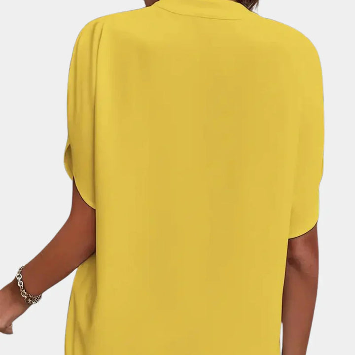 Damen Sommerbluse | Luftig | Lockere Schnitt | Kurzarm | V-Ausschnitt-Luzern Mode