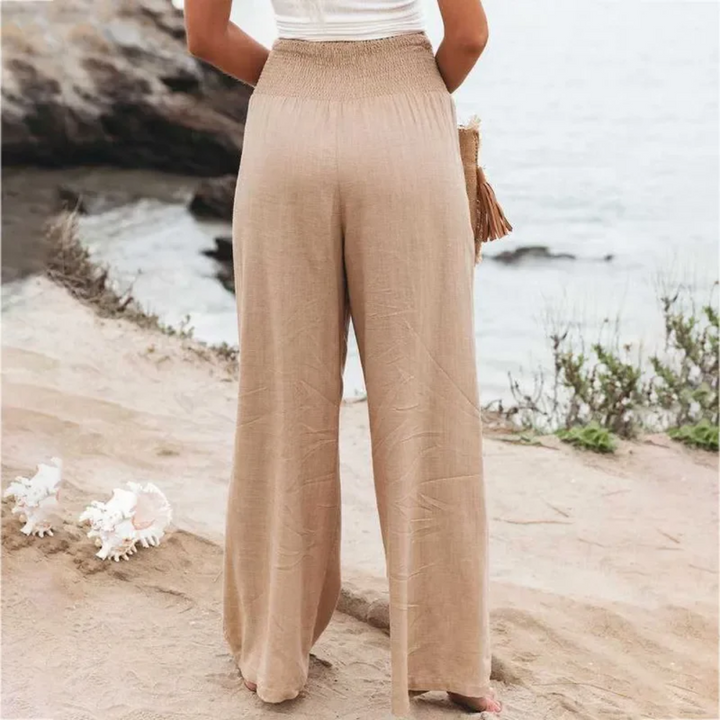 Leinenhose Damen Sommer Weit Geschnitten Strandmode-Luzern Mode