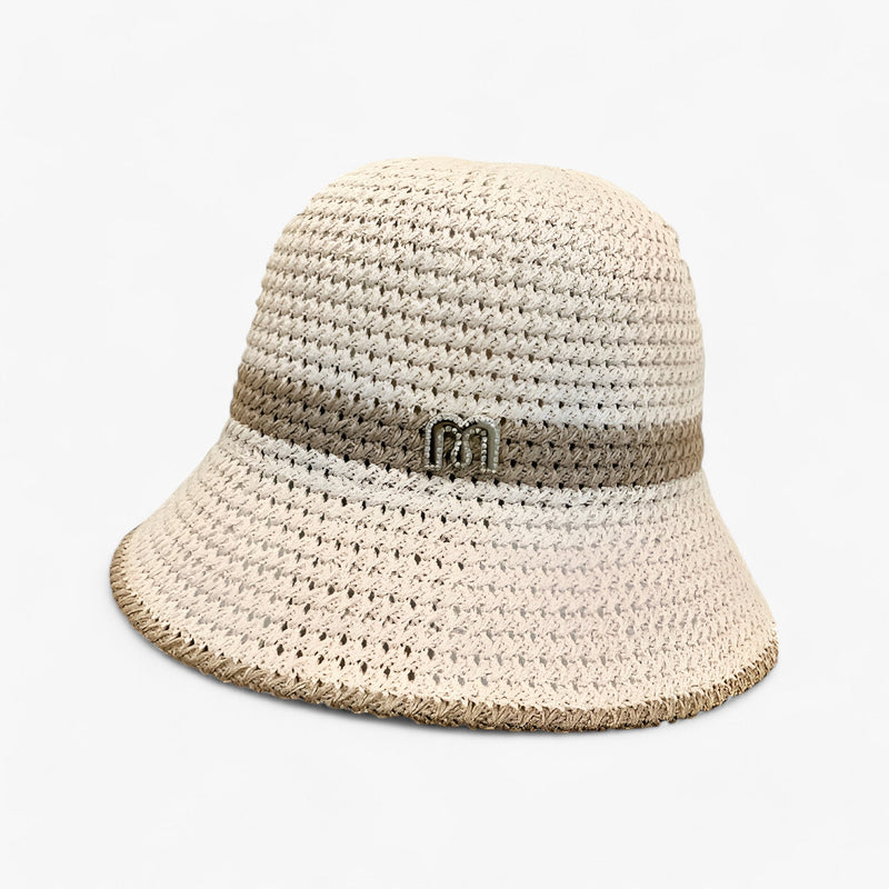 Damen Sommerhut breit faltbar | UV-Schutz Hut Mesh | Leicht & luftig für den Strand-Beige-Luzern Mode