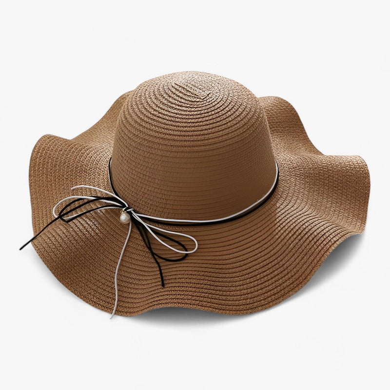 Sommerhut Damen UV-Schutz | Strandhut mit Schleife | Leicht & stilvoll für Urlaub-Khaki-56-58CM-Luzern Mode