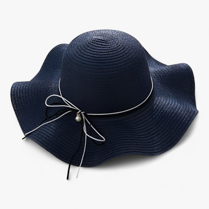 Sommerhut Damen UV-Schutz | Strandhut mit Schleife | Leicht & stilvoll für Urlaub-Marineblau-56-58CM-Luzern Mode