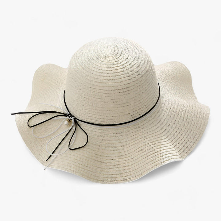 Sommerhut Damen UV-Schutz | Strandhut mit Schleife | Leicht & stilvoll für Urlaub-Milchweiß-56-58CM-Luzern Mode