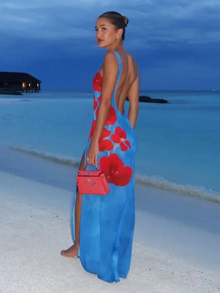 Maxikleid Damen Sommer | Luftig & lang | Fließend | Elegant | Für Alltag & Anlass-Luzern Mode