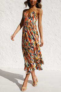 Maxi Sommerkleid Damen | Luftig tailliert | Leichtes Kleid | Urlaub Look-Luzern Mode