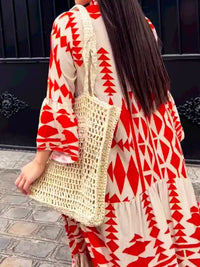 Maxikleid | Print | Luftig | Leicht | Lockere Schnitt | Lange Ärmel-Luzern Mode